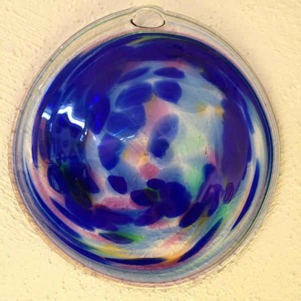 Blown Glass - Rondel - Royal blue pink turq gold mix picture