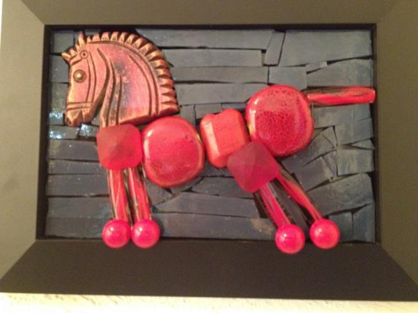 Wall Mosaic - Red Horse picture