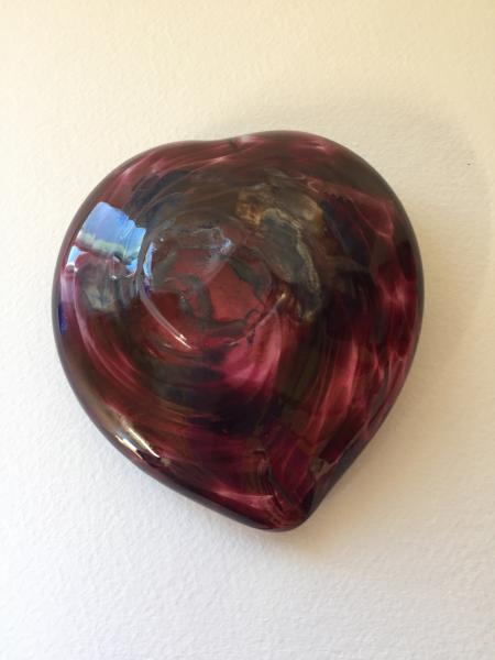 Blown Glass Heart - Fuschia with Adventurine picture