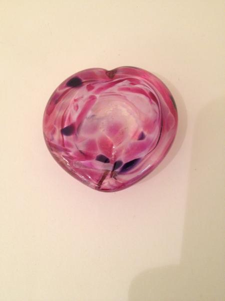 Blown Glass - Heart - pink white purple picture