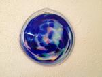 Blown Glass - Rondel - Royal blue pink turq gold mix