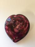 Blown Glass Heart - Fuschia with Adventurine