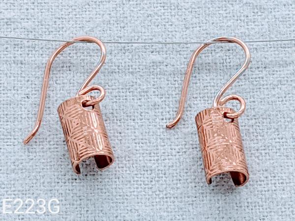 Textured copper earrings