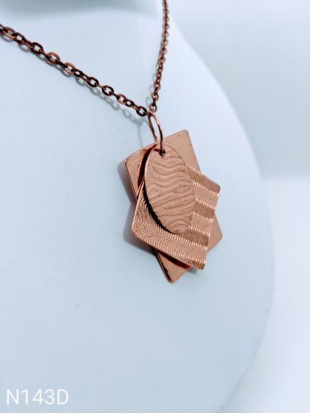 Textured and layered copper necklace
