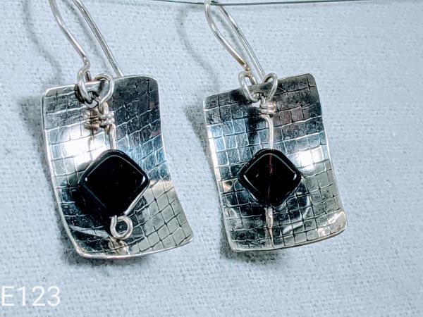 Textured Sterling Silver with Black Onyx