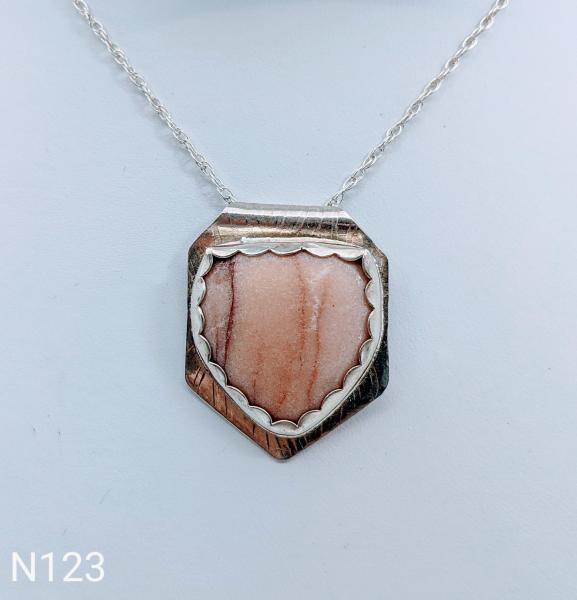 Travertine stone set in Sterling Silver