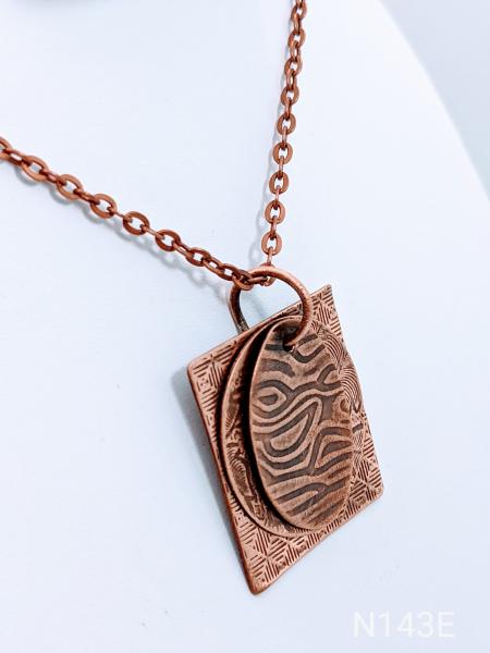 Textured and layered copper necklace