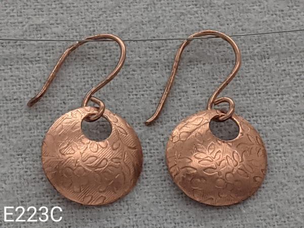 Textured copper earrings