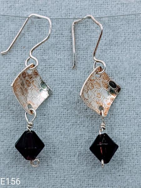 Textured Sterling Silver with glass bead