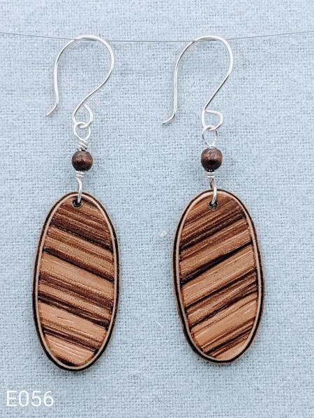 Wood on Sterling Silver earrings