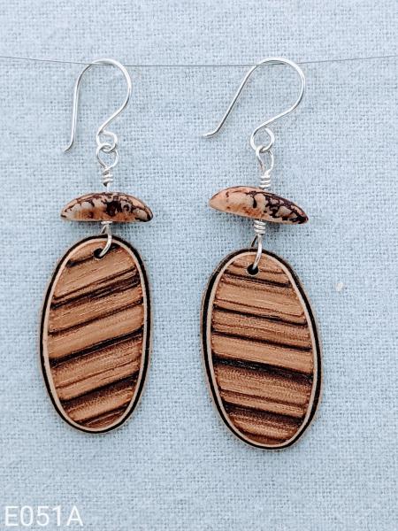 Wood on Sterling Silver earrings