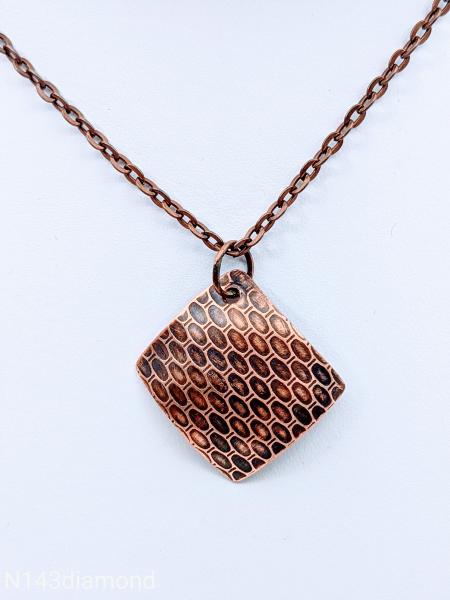Textured copper necklace