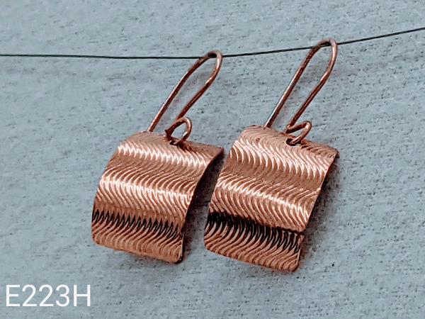 Textured copper earrings