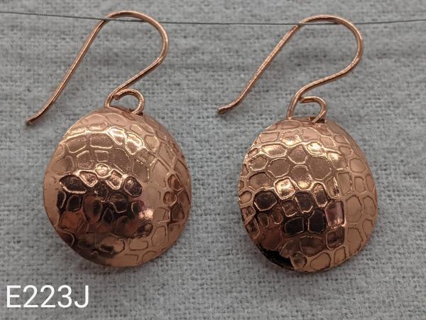 Textured copper earrings