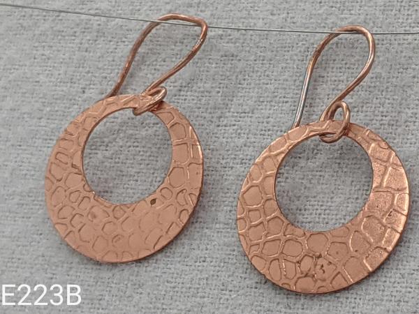 Textured copper earrings