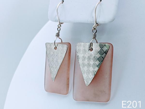 Tumbled depression glass on Sterling Silver wire