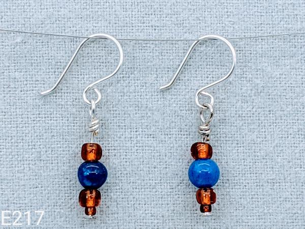 Lapis on Sterling Silver with glass accent