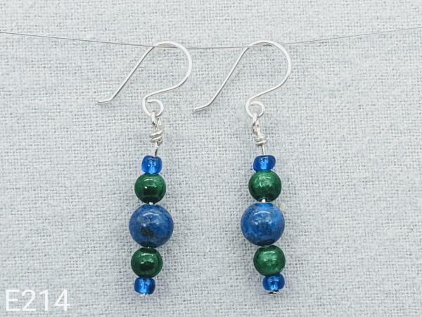 Lapis on Sterling Silver with green quartz accent