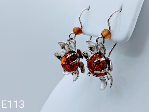 Amber set in sterling silver sunflower