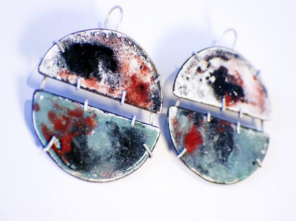 Abstract Enamel Statement Earrings