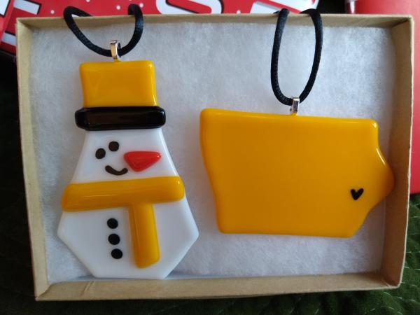 Fused Glass Ornaments - Iowa Fan Set