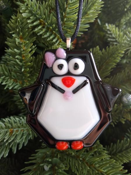 Fused Glass Penguin 2 Ornament