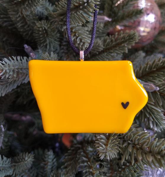 Fused Glass Iowa Ornament