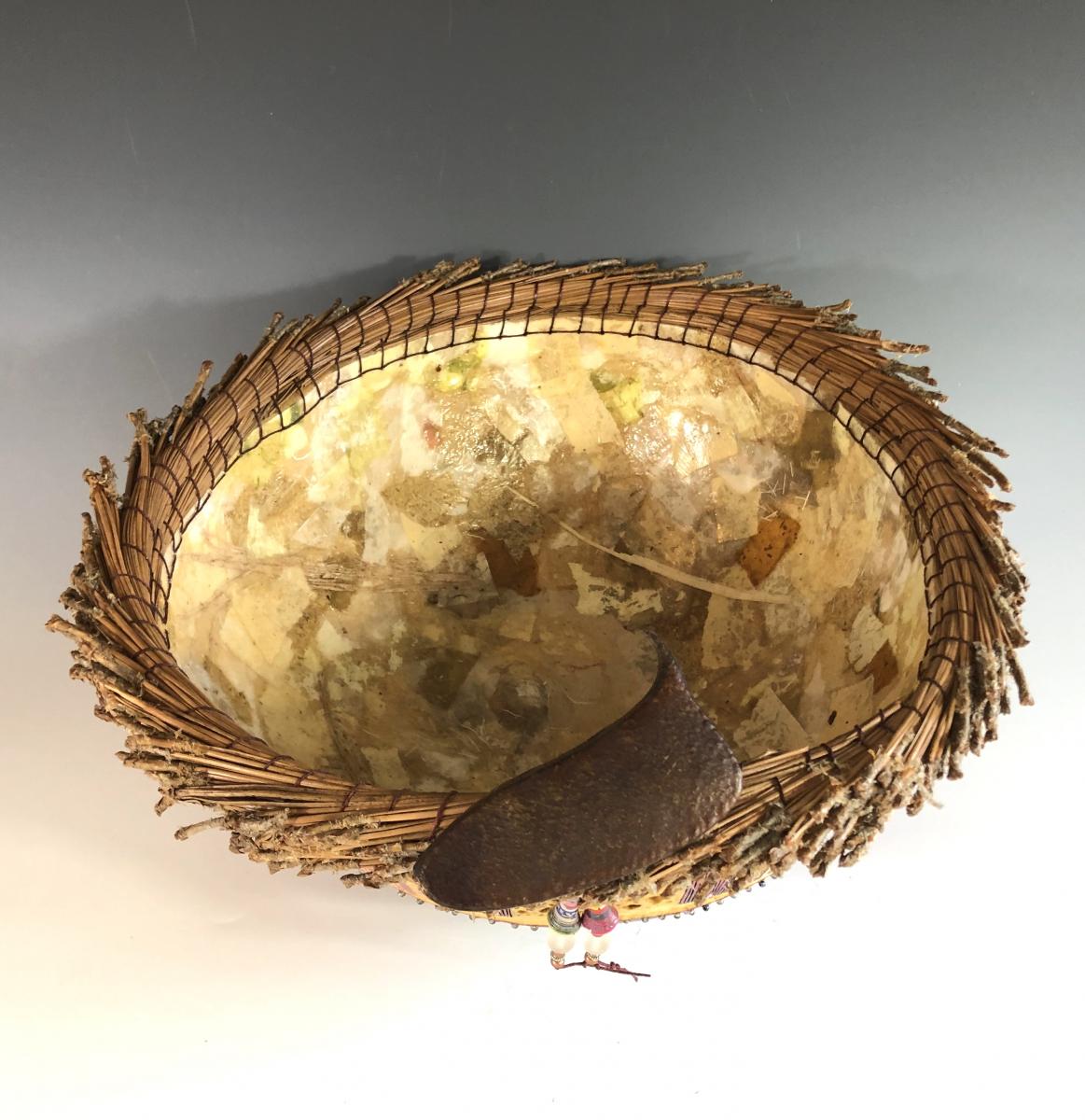 Ciotola Vessel with Pine Needles and Beads picture