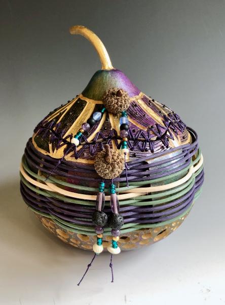 Violet Ursa Vessel with Acorn Caps