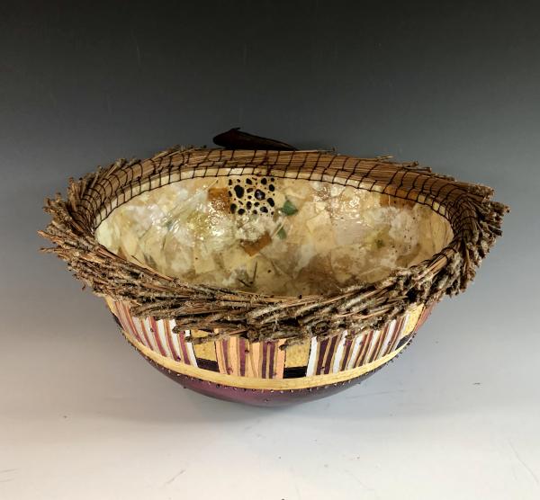 Ciotola Vessel with Pine Needles and Beads picture