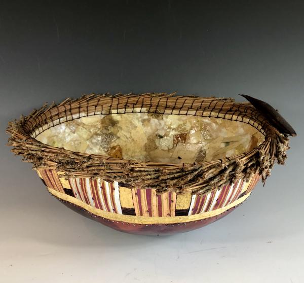 Ciotola Vessel with Pine Needles and Beads picture