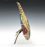 Piccolo Green Crested Avem Cucurbita with Beads