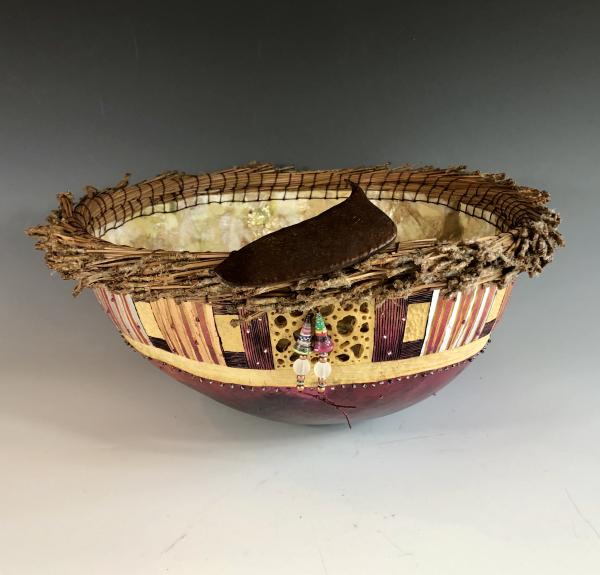 Ciotola Vessel with Pine Needles and Beads picture