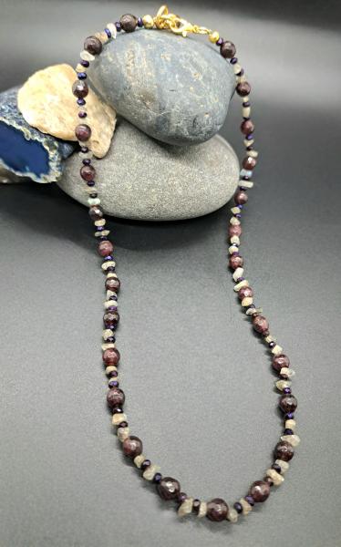 Garnet Fields Necklace, beaded garnet necklace picture