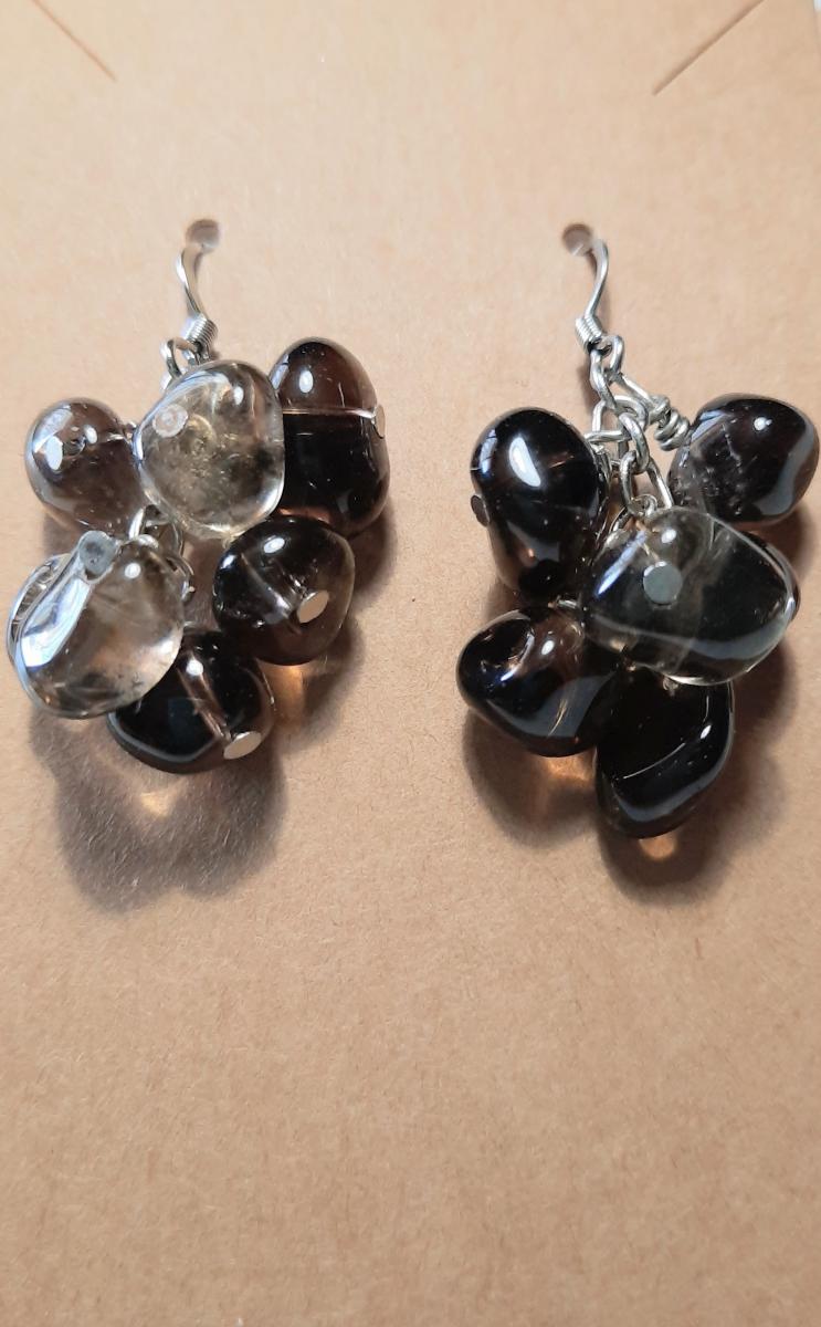 Smoky Quartz Earrings, beaded earrings picture