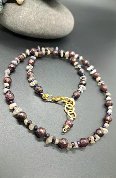 Garnet Fields Necklace, beaded garnet necklace picture