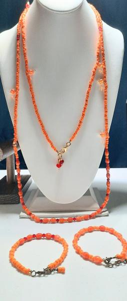 Flaming Sunset Necklace and Bracelets Set