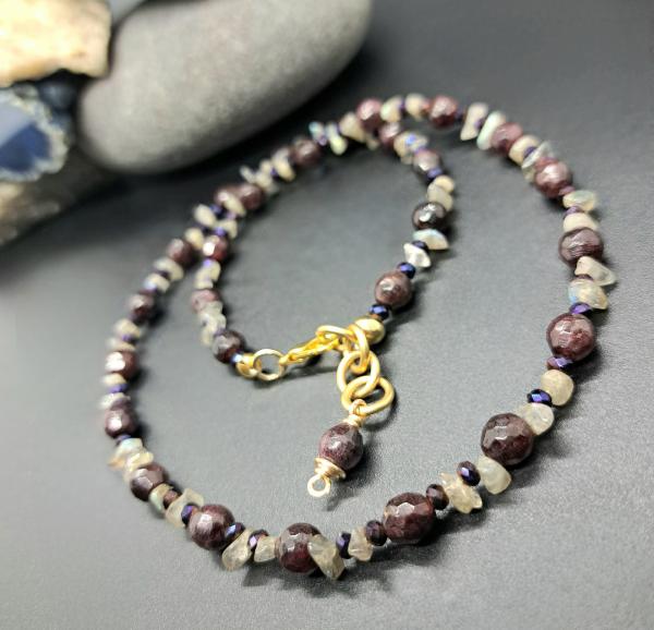 Garnet Fields Necklace, beaded garnet necklace picture