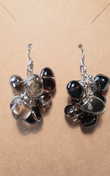 Smoky Quartz Earrings, beaded earrings picture