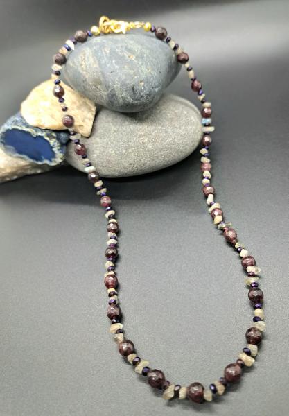 Garnet Fields Necklace, beaded garnet necklace picture