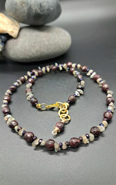 Garnet Fields Necklace, beaded garnet necklace picture