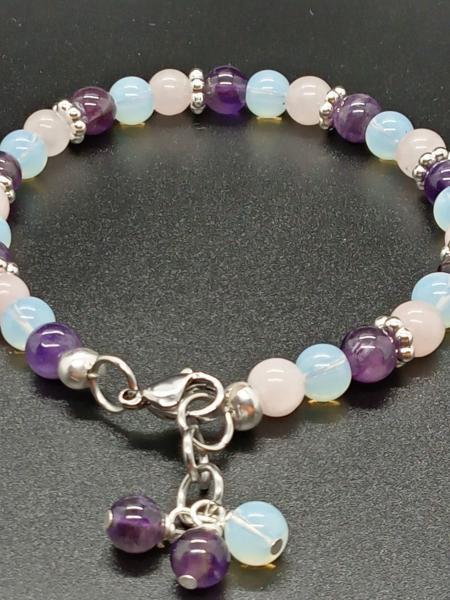 Soft Candy Stripe Gemstone Bracelet