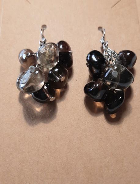 Smoky Quartz Earrings, beaded earrings