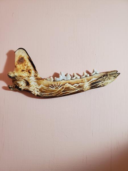 Carved Coyote Jaw Bone picture