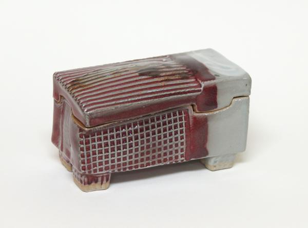 Rectangular Lidded Box in Blue Celadon/ Copper Red Glaze picture