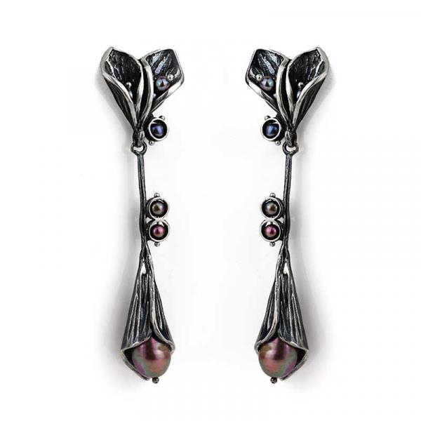 LARGE DANGLING FLUTE EARRINGS picture