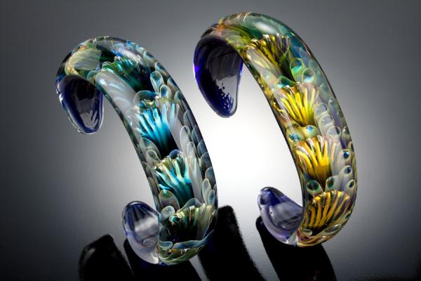 Sea Shell Glass Cuff Bracelet