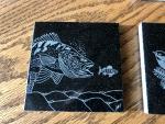 Etched walleye coaster/tile