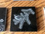 Etched Chickadee tile/coaster granite