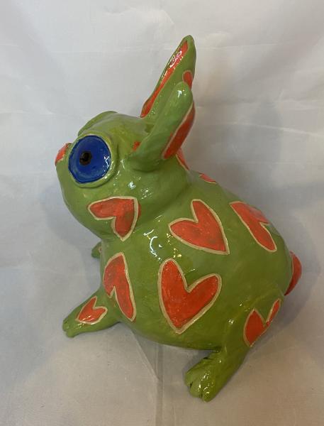 Green Bunny Sculpture picture